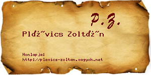 Plávics Zoltán névjegykártya