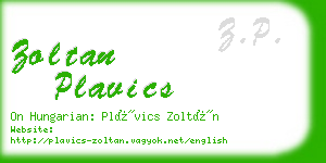 zoltan plavics business card